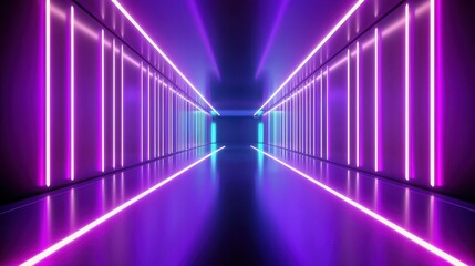 A bold purple neon background with neon lights casting a glowing effect, ideal for creating an electric atmosphere for music or entertainment designs.