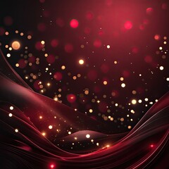 a deep, dark red background with a rich gradient effect, smoothly blending from near-black crimson to intense burgundy red. elegant, soft glowing bokeh lights subtly scattered throughout for a dreamy 