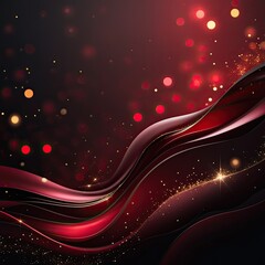 a deep, dark red background with a rich gradient effect, smoothly blending from near-black crimson to intense burgundy red. elegant, soft glowing bokeh lights subtly scattered throughout for a dreamy 