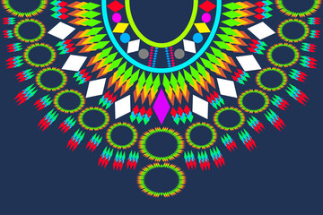 Colorful Embroidery collar style,ethnic necklace pattern.