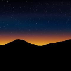 starry desert sky at dusk