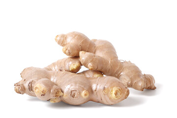 fresh ginger. isolated on a white background.
