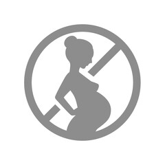 No pregnant women vector sign. Not allowed, no suitable for pregnancy prohibition vector icon.