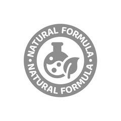 Natural formula vector label. Sticker or stamp for cosmetics and skin care.