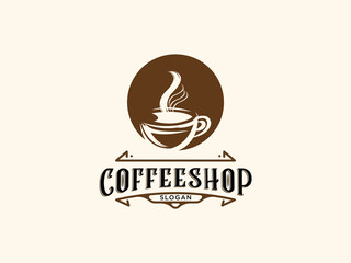 Coffee shop logo design vector template