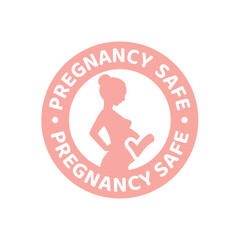 Pregnancy safe vector label. Product suitable for pregnant women.