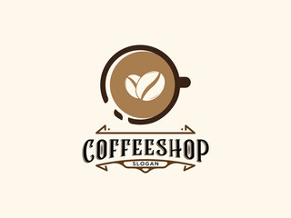 Coffee shop logo design vector template