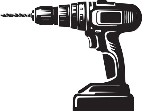 black drill tool isolated on white clip art preview