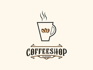 Coffee shop logo design vector template