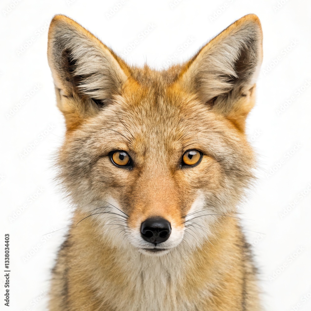 Poster close up view of a scavenging golden jackal in the desert during low light conditions generative ai