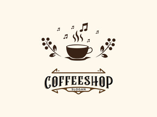 Coffee shop logo design vector template