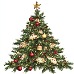 christmas tree isolated on white