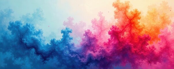 Abstract watercolor wash, vibrant hues, fluid textures, blend, overlay