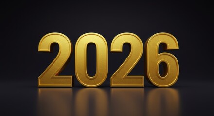 Luxurious Golden 2026 New Year Number Design for Celebration and Festive Backgrounds