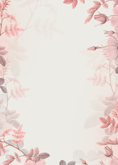 pink background with flowers