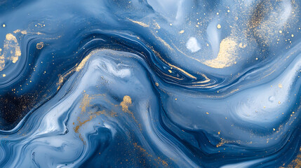 Abstract Blue and Gold Marble Texture Background
