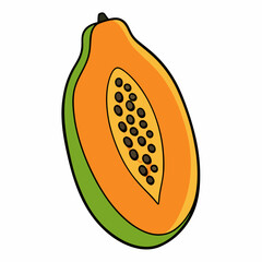 vector illustration of a pawpaw fruit