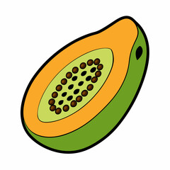 vector illustration of a pawpaw fruit