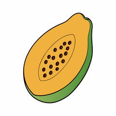 vector illustration of a pawpaw fruit