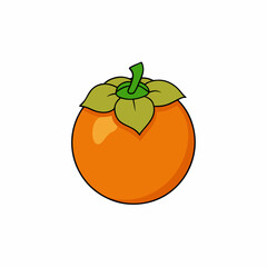 vector illustration of a persimmon
