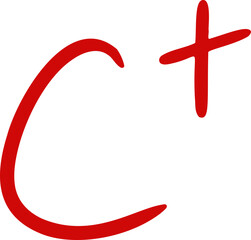 알파벳, c+, 플러스, 성적, 시험, 체점, 대학, 학점, red, 기호, 아이콘, 벡터