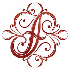 monogram with artistic strokes