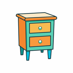 bedside table on white