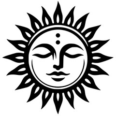 Sleeping sun silhouette