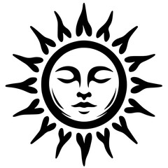 Sleeping sun silhouette