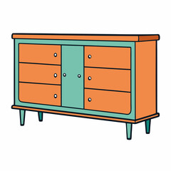 vector illustration of credenza