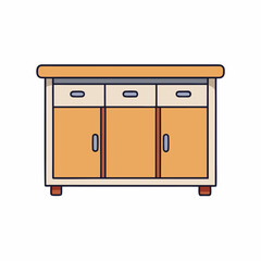 kitchen island isolated on white