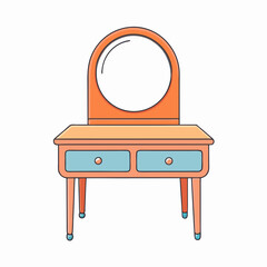 makeup table on white