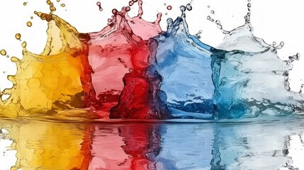 Colorful Liquid Splash  Abstract Water  Drinks  Design