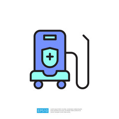 Vector Icon of a Vacuum Cleaner for Effective Cleaning and Disinfection in Modern Home Environments Providing Hygiene and Safety Solutions