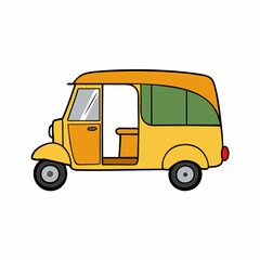 auto rickshaw isolated on white
