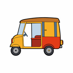 auto rickshaw isolated on white