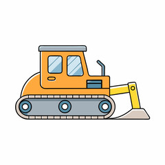 yellow bulldozer isolated on white