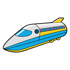 bullet train on white background