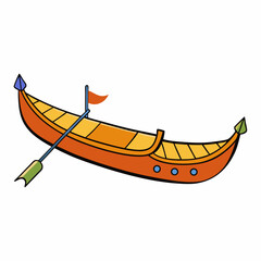 canoe on a white background