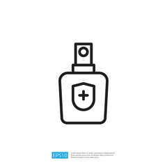 Minimalist Icon of a Disinfectant Spray Bottle Representing Clean and Disinfect for Health and Safety Purposes