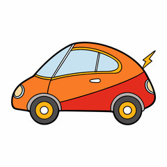 electric car isolated on white