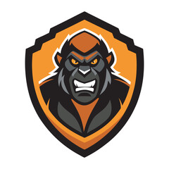 gorilla head mascot logo design fierce animal emblem vector artwork