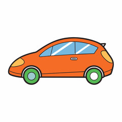 hybrid car on a white background