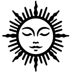 Sleeping sun silhouette