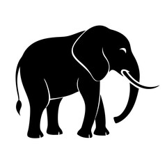 Fototapeta premium Simple elephant outline with clean lines, perfect for modern branding and logos.