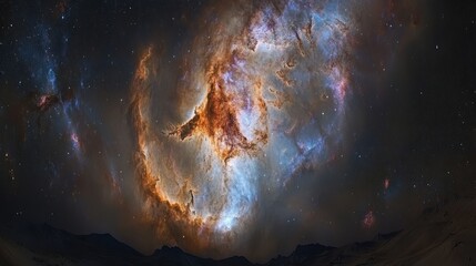 Cosmic Nebula Tarantula Unveiled Breathtaking Celestial Landscape Awe-Inspiring Starry Night Galaxy