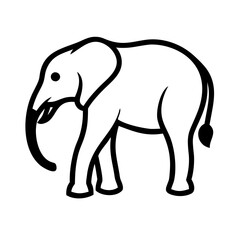 Fototapeta premium Simple elephant outline with clean lines, perfect for modern branding and logos.