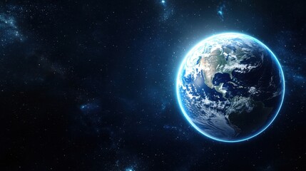 Earth in space outer space stunning visual galactic environment cosmic viewpoint copy space for text