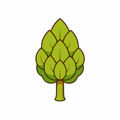 vector illustration of a pignut hickory tree