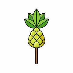 pineapple guava tree isolated on white